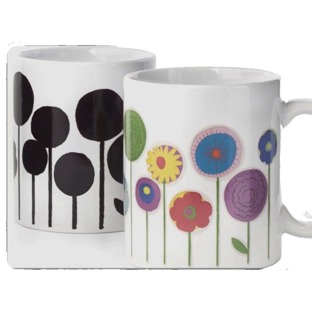 Kikkerland Flowering Morph Mug Heat Changing Color Sensitive Spring Flower 12oz